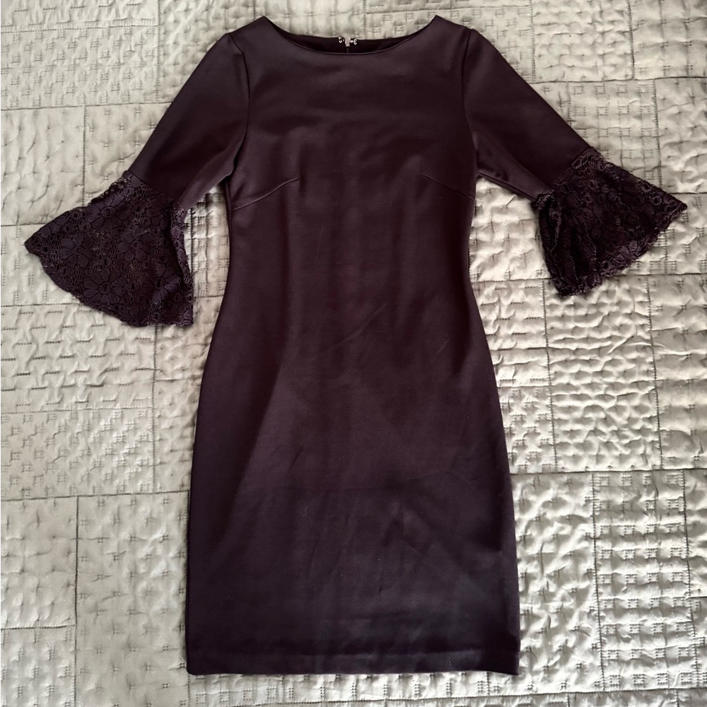 Sharagano Plum Bell Sleeve Dress